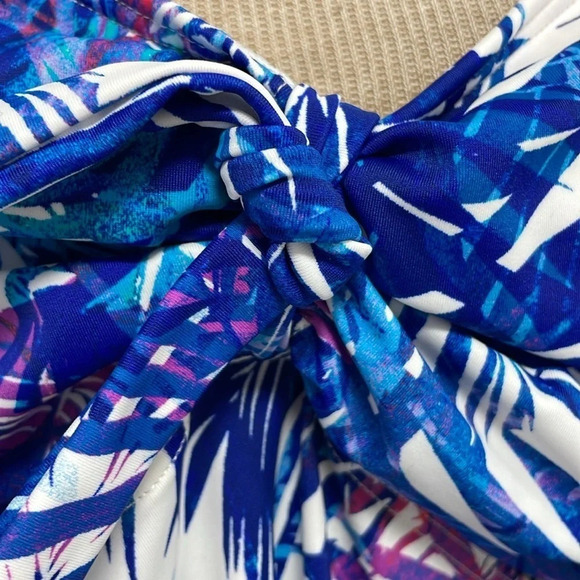 Swimsuits For All Tankini Top Womens 24 Purple Blue Floral Sweetheart Underwire - Picture 10 of 17